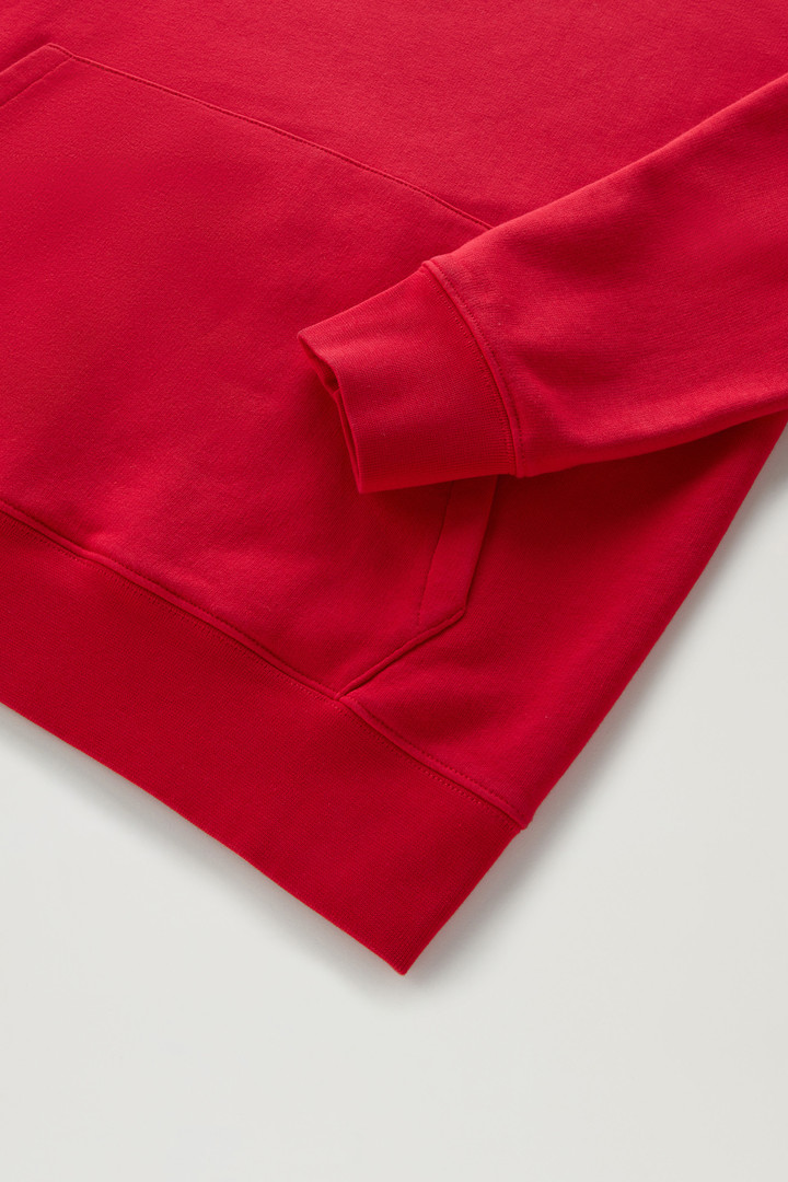 Sweat-shirt en coton mélangé à capuche et logo brodé Rouge photo 7 | Woolrich