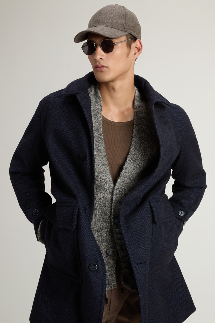 Coat in Pure Italian Wool Crafted Using a Loro Piana Fabric Blue photo 4 | Woolrich
