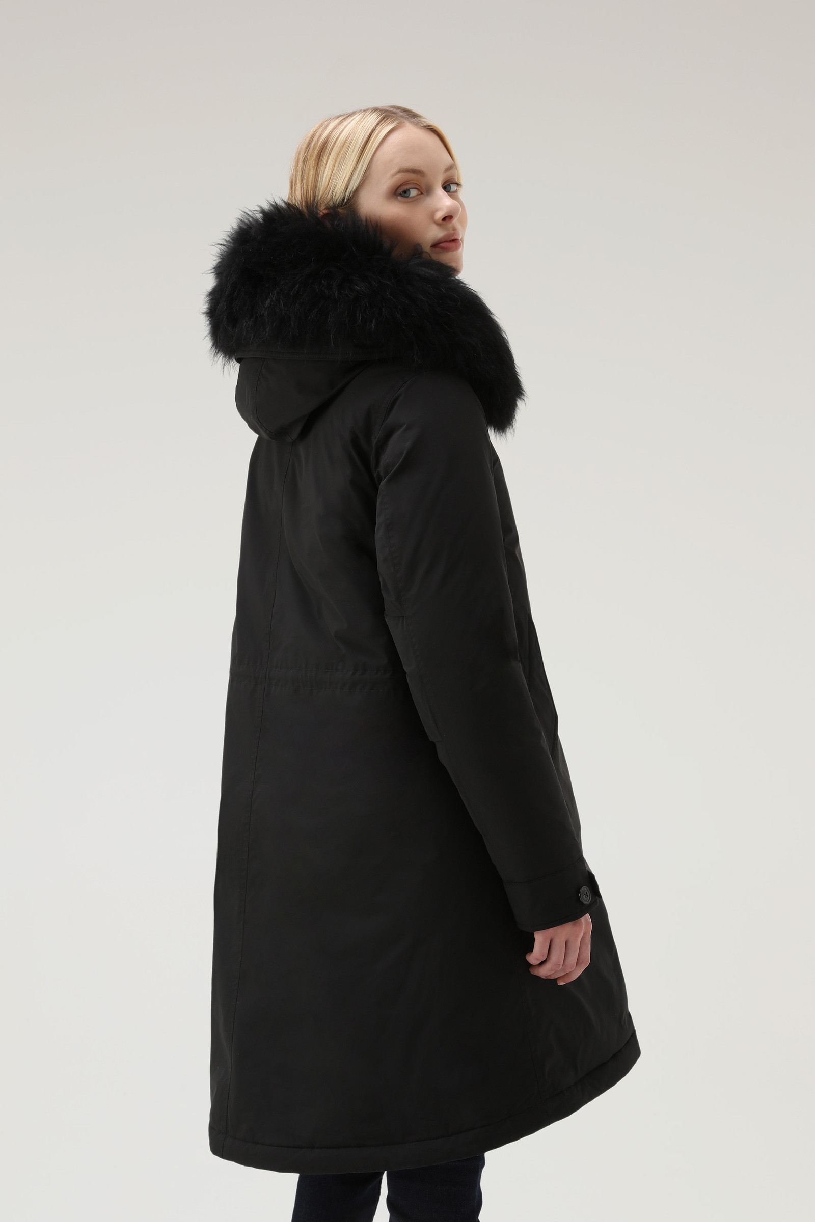 Keystone Long Parka in Urban Touch with Cashmere Fur Black | Woolrich USA