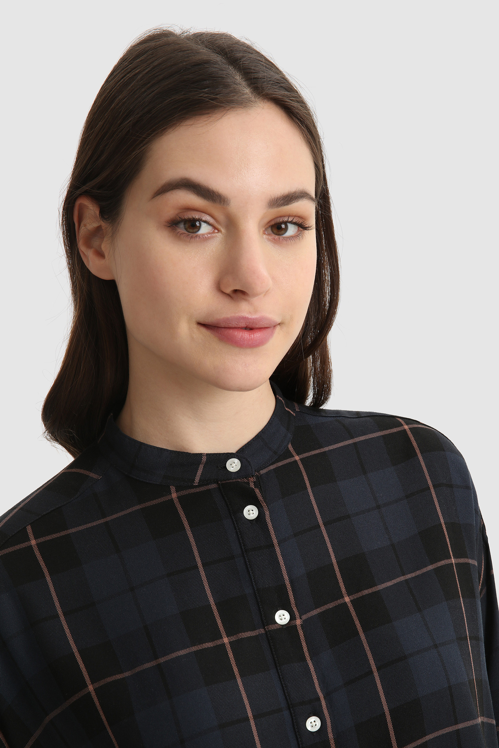 Twill Shirt with band collar