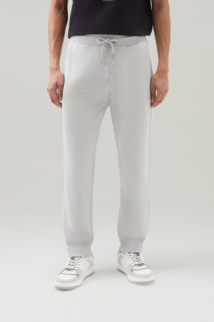 Woolrich Men Sweatpants in Brushed Cotton Fleece Grey Size S