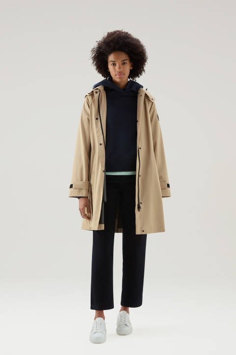 Fayette Light Trench Coat with Detachable Hood Beige | Woolrich
