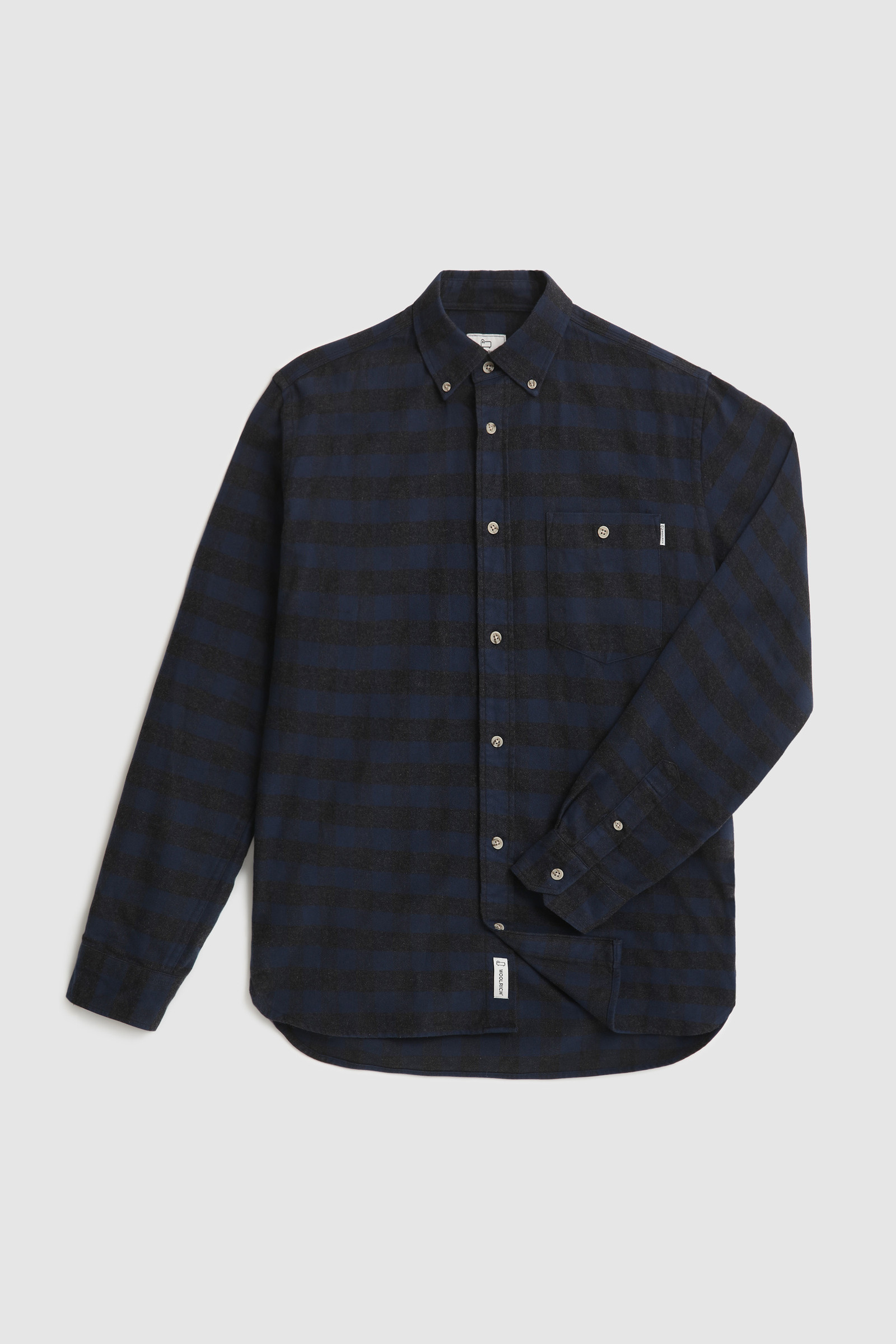 Traditional Cotton Flannel Shirt Blue photo 7 | Woolrich