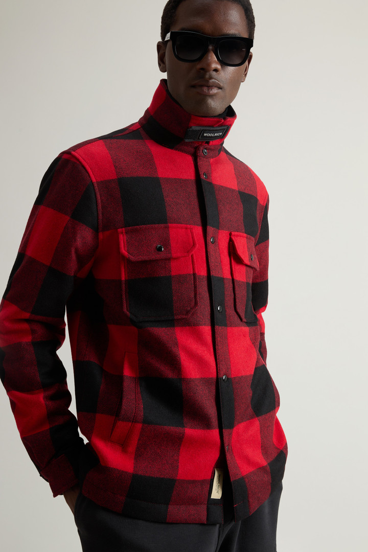 Alaskan Padded Overshirt in Checked Italian Wool Blend Red photo 4 | Woolrich