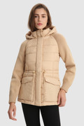 Auburn quilted Jacket with knitted sleeves