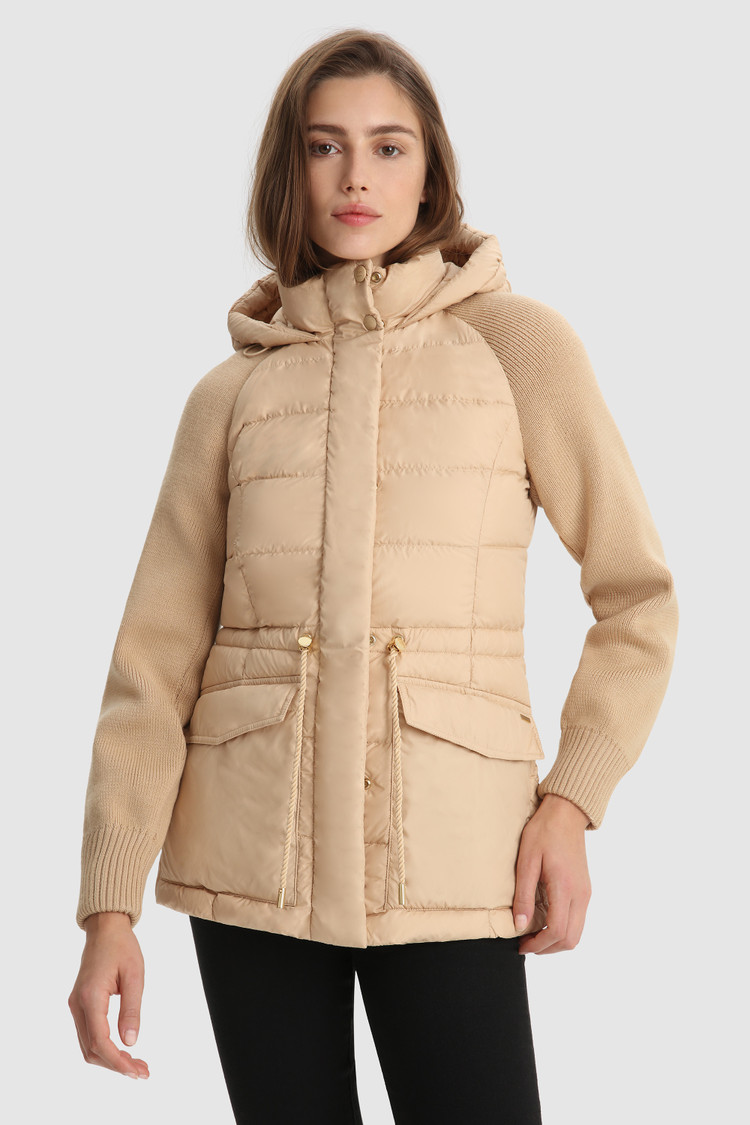 Giacca Auburn trapuntata con maniche in maglia