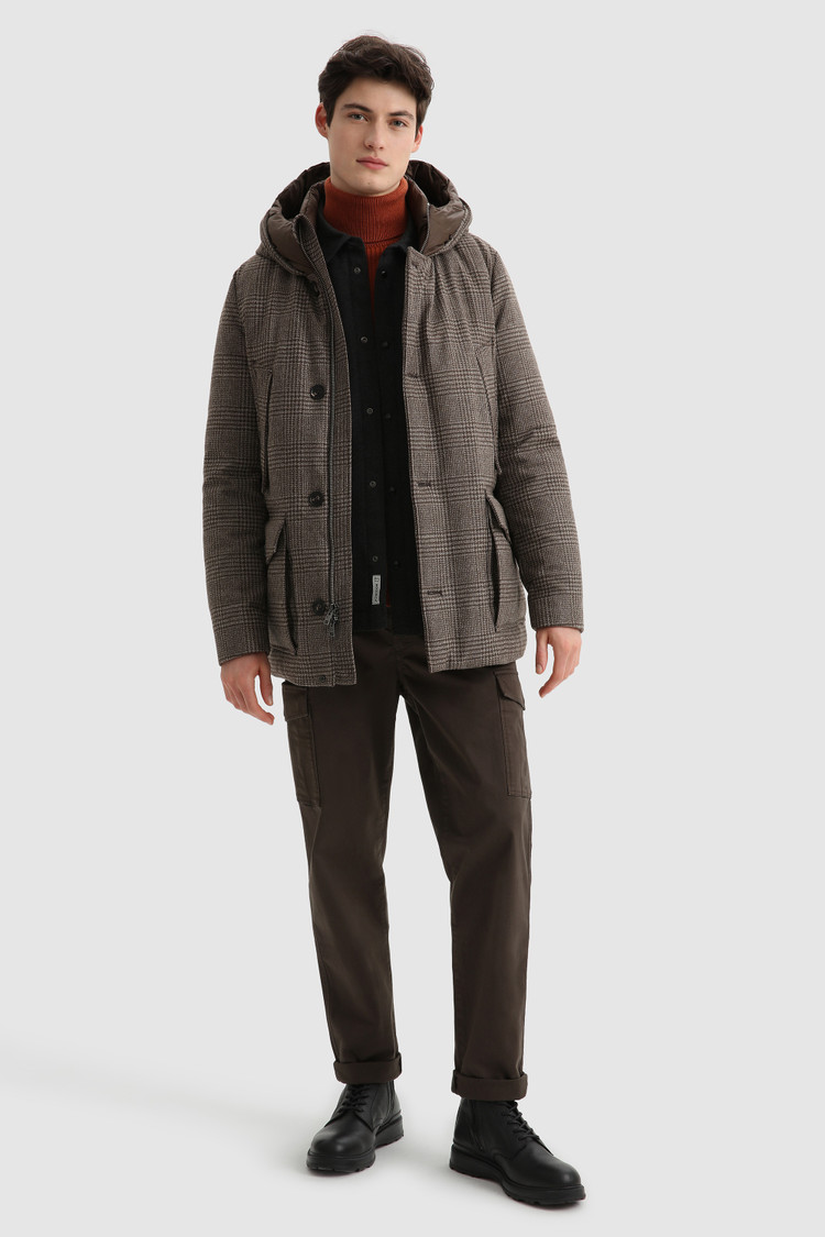 Luxury Arctic Parka in italian eco-wool crafted with a Loro Piana fabric