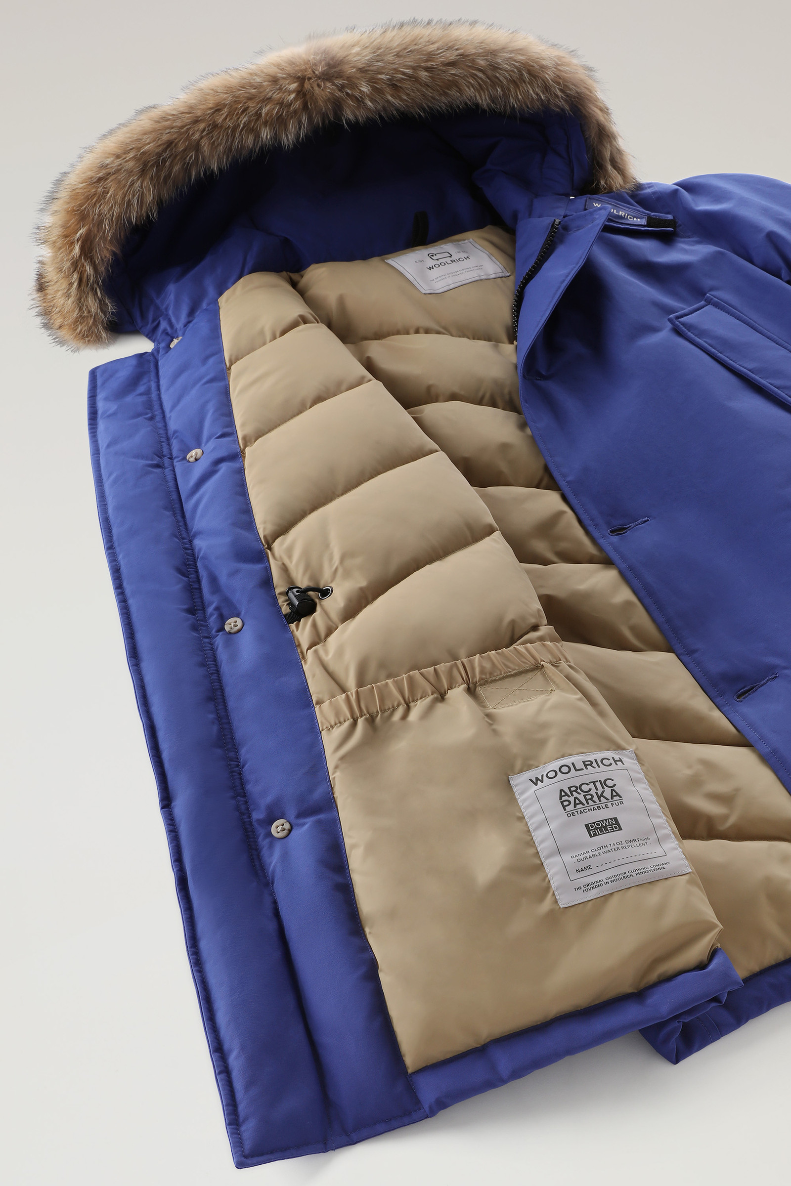 Arctic Parka in Ramar Cloth with Detachable Fur Trim Blue photo 9 | Woolrich