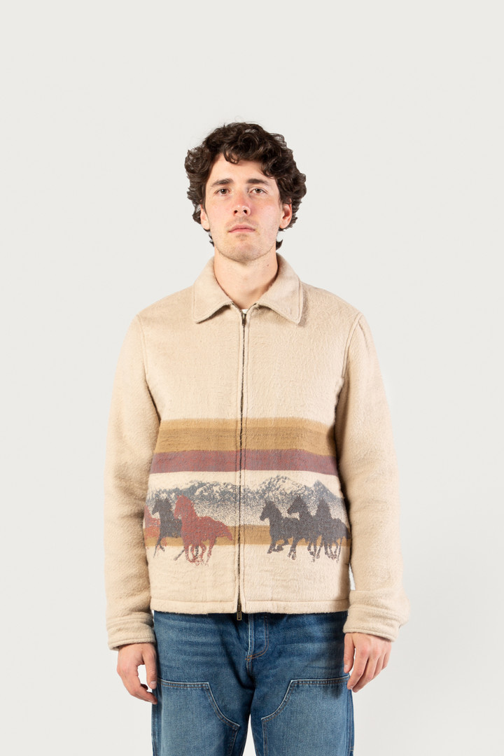 Overshirt in Pure Cotton with Jacquard Workmanship - One Of These Days / Woolrich Beige photo 4 | Woolrich