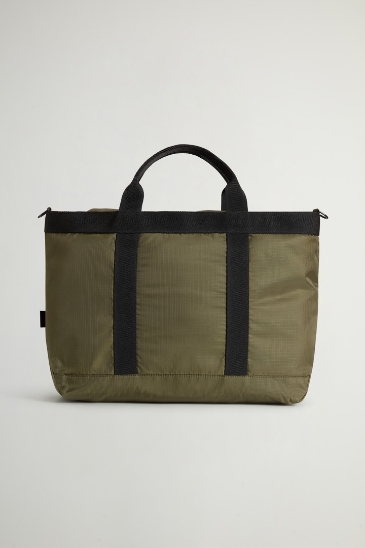 Tote Bag in Ripstop Nylon With Removable Shoulder Strap Green photo 4 | Woolrich