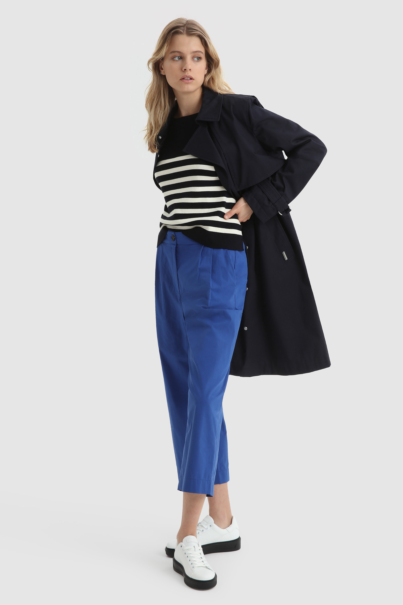 Pantalones de popelina de algodón azul photo 2 | Woolrich