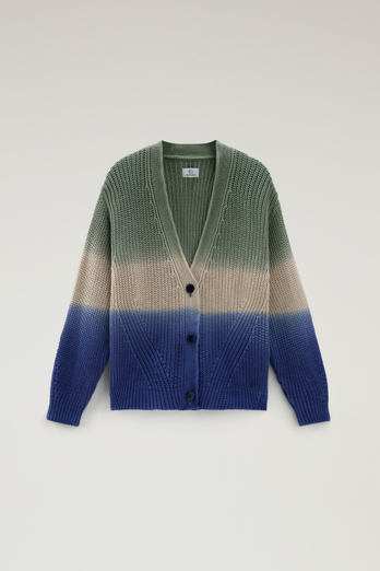 Garment-Dyed Cardigan in Pure Cotton Green | Woolrich