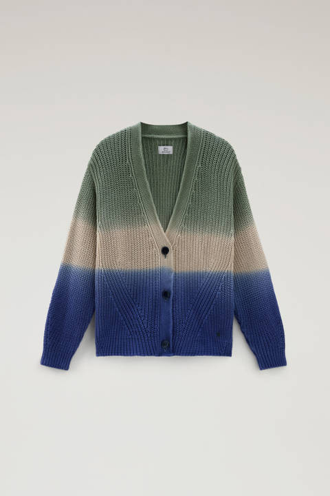 Garment-Dyed Cardigan in Pure Cotton Green photo 2 | Woolrich