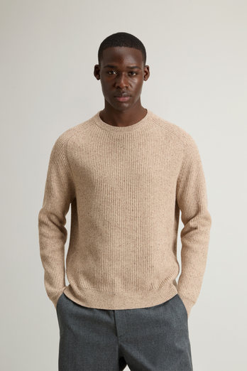Wool-Blend Crewneck Sweater Beige | Woolrich