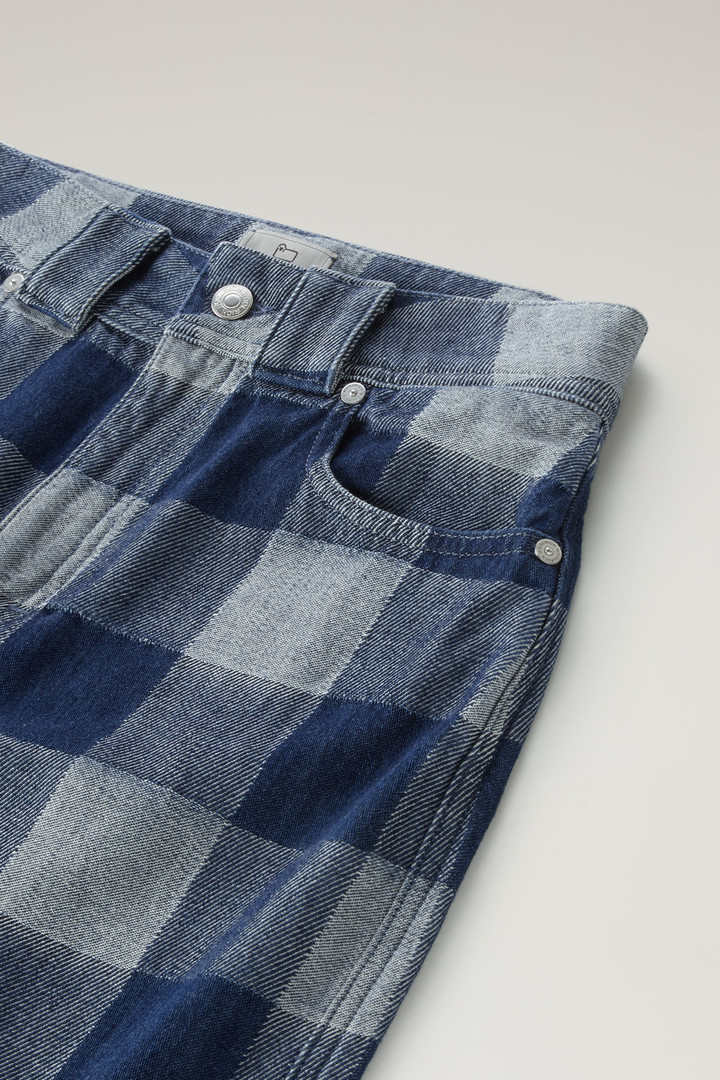 Minifalda de cuadros de tejido vaquero de puro algodón Azul photo 7 | Woolrich