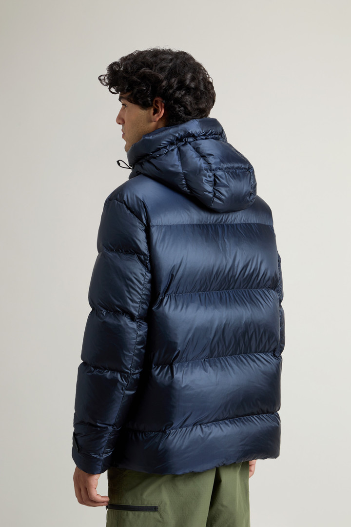 Recycled Pertex Quantum Nylon Down Jacket with Hood Blue photo 3 | Woolrich