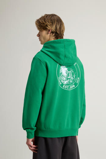 Sudadera con capucha de puro algodón Verde | Woolrich