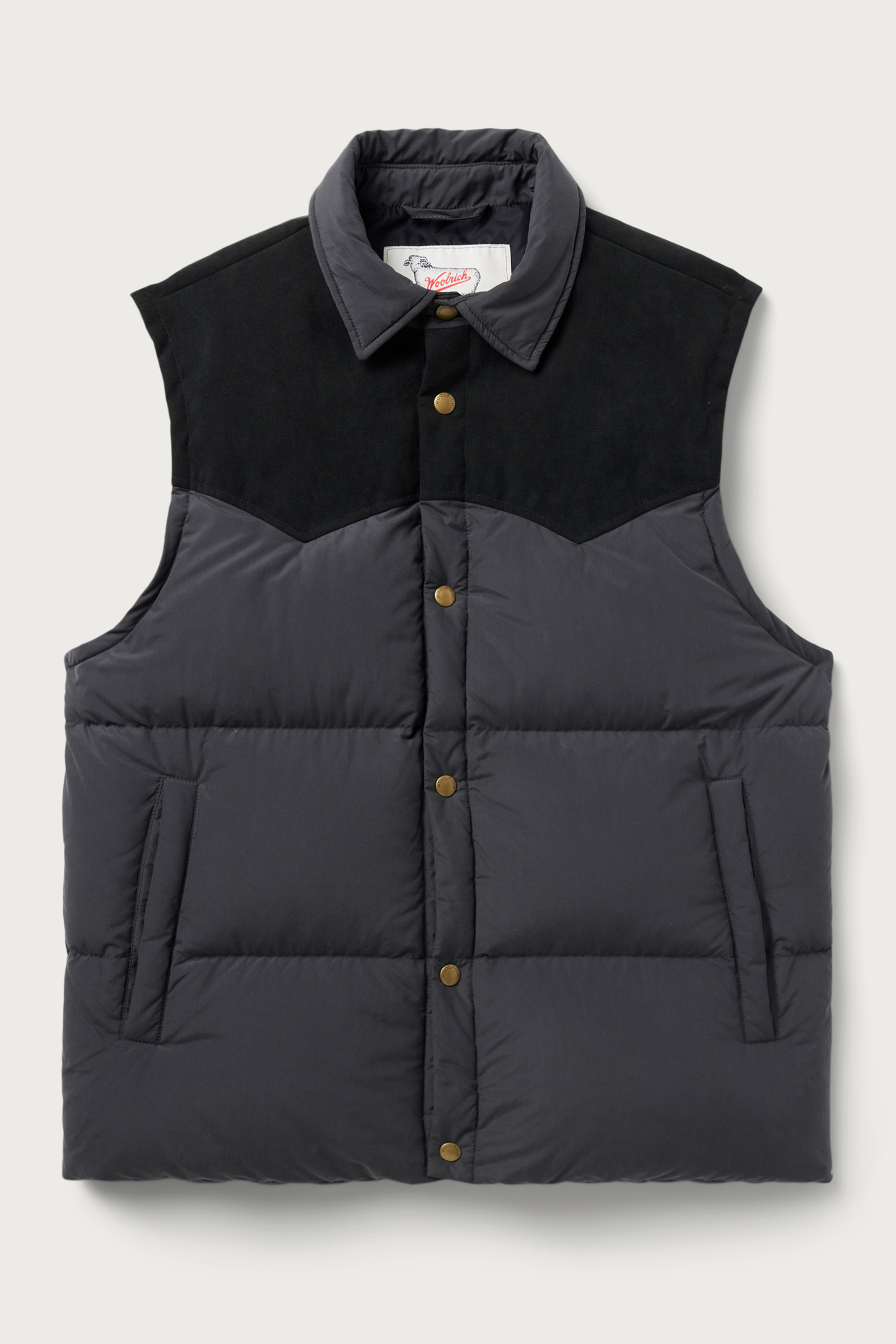 Men's Padded Vest with Alcantara Yoke - One Of These Days / Woolrich ...