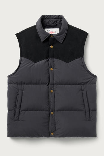 Padded Vest with Alcantara Yoke - One Of These Days / Woolrich Gray photo 1 | Woolrich