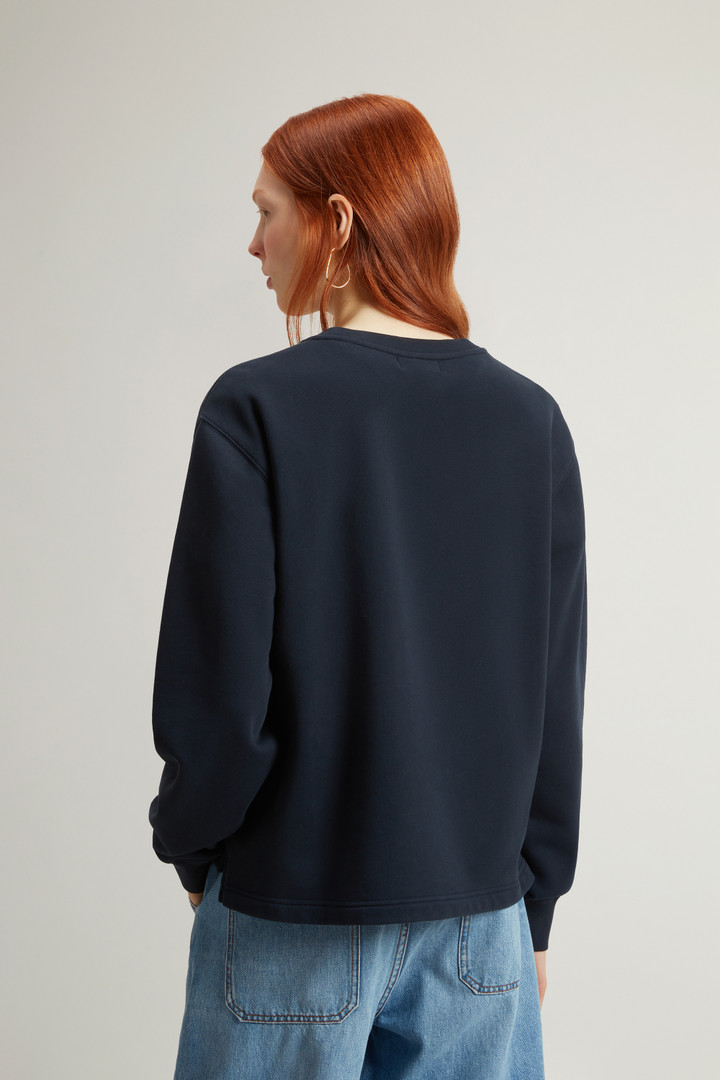 Crewneck Sweatshirt in Pure Cotton Blue photo 3 | Woolrich