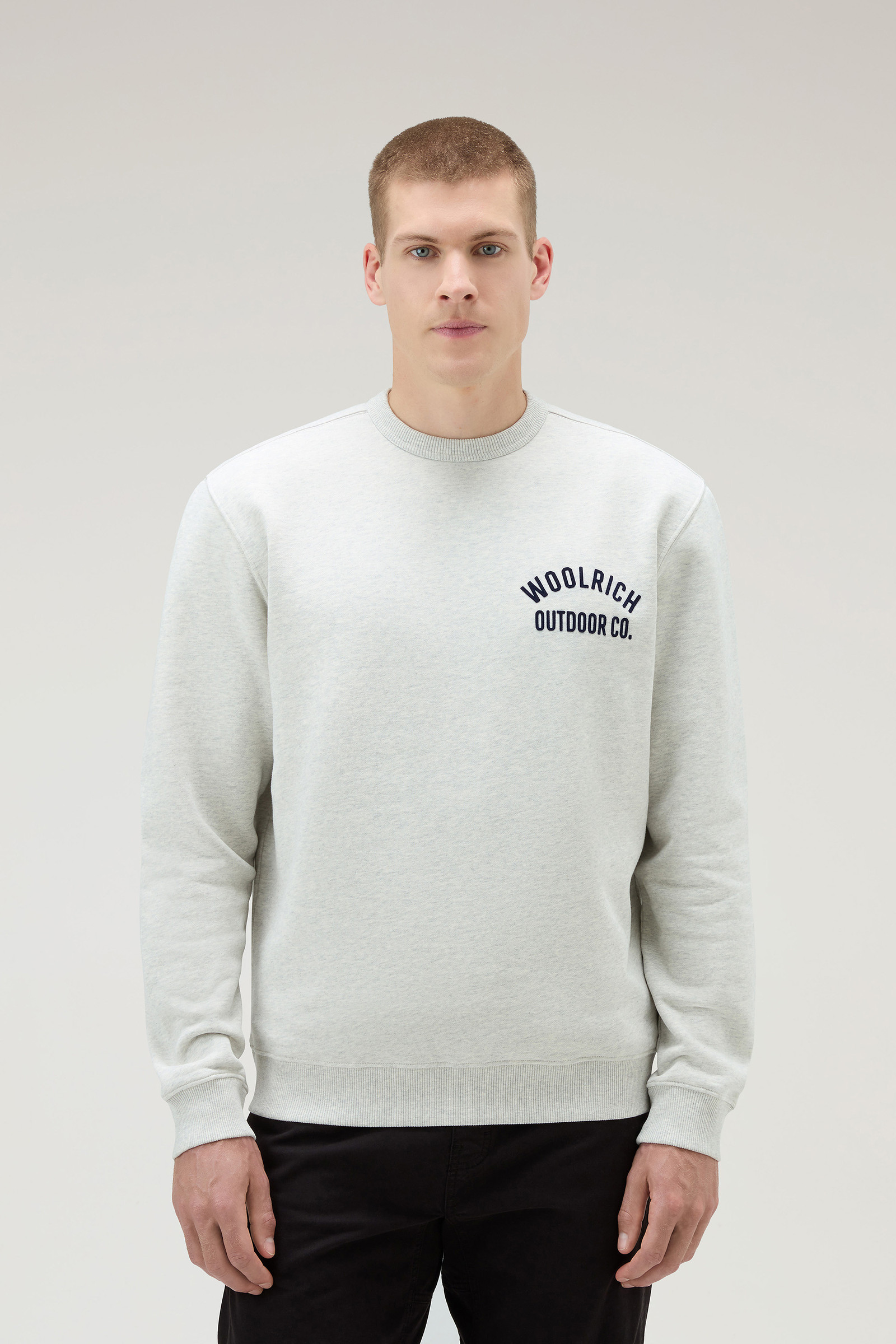Men's Crewneck Sweatshirt in Pure Cotton Grey | Woolrich USA
