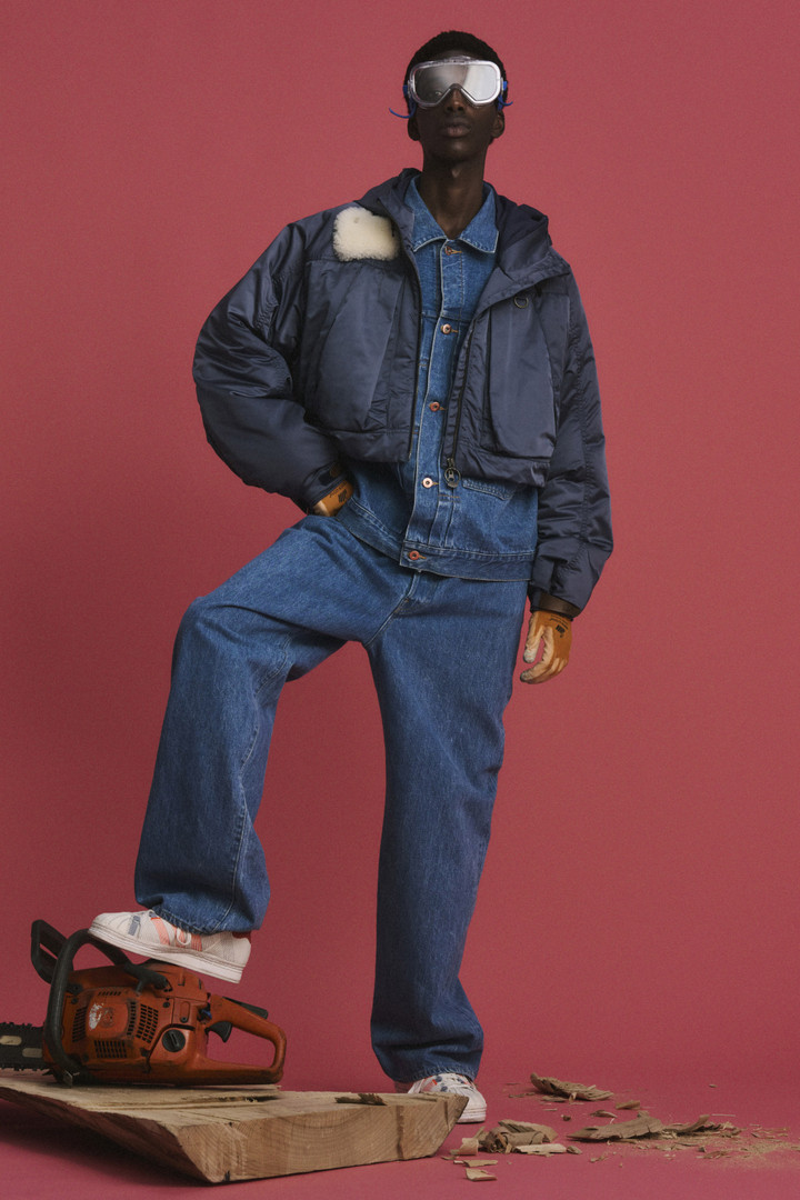 Veste Fishing en tissu satiné avec capuche à visière Bleu photo 4 | Woolrich