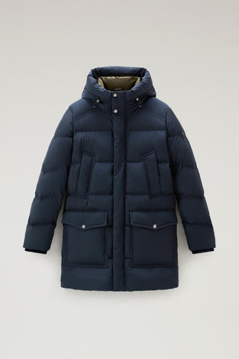 Premium Padded Parka in Stretch Nylon Blue | Woolrich