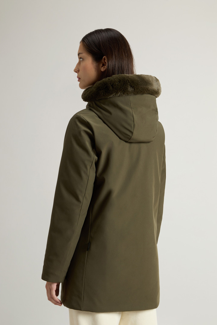 Firth Parka in Tech Softshell with Removable Faux Fur Collar Green photo 3 | Woolrich