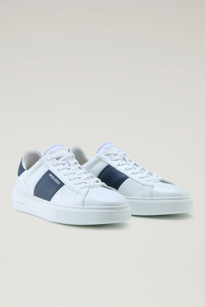 Classic Court Sneakers in Leather with Contrasting Trim Blue photo 2 | Woolrich