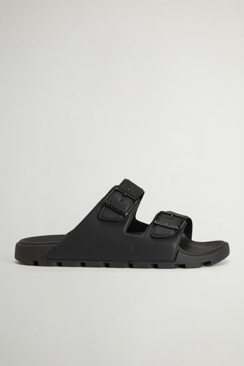 Double-Band Rubber Sandals Black | Woolrich