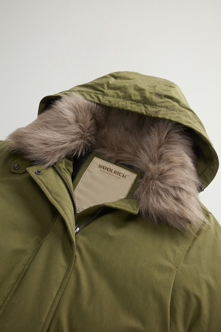 Long Arctic Parka in Mountain Cloth with Removable Hood and Fur Green photo 6 | Woolrich