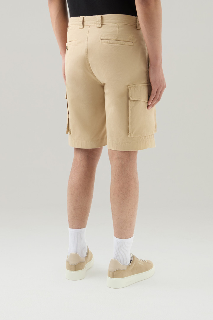 Garment-Dyed Cargo Shorts in Stretch Cotton Beige photo 3 | Woolrich