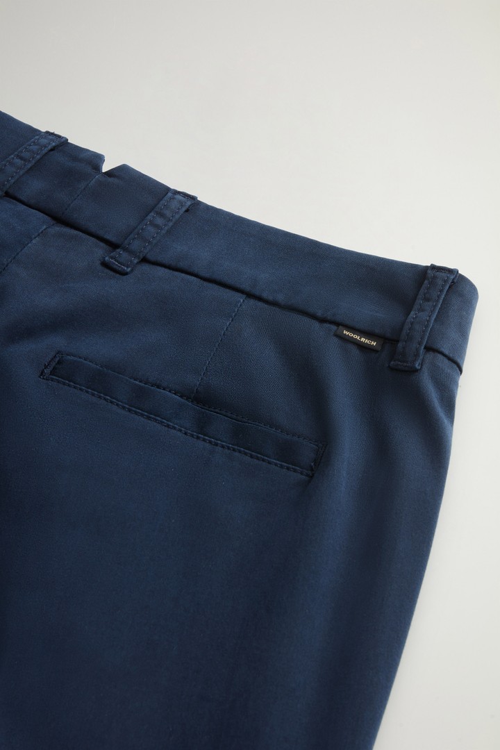 Chino Pants in Stretch Cotton Blend Blue photo 5 | Woolrich