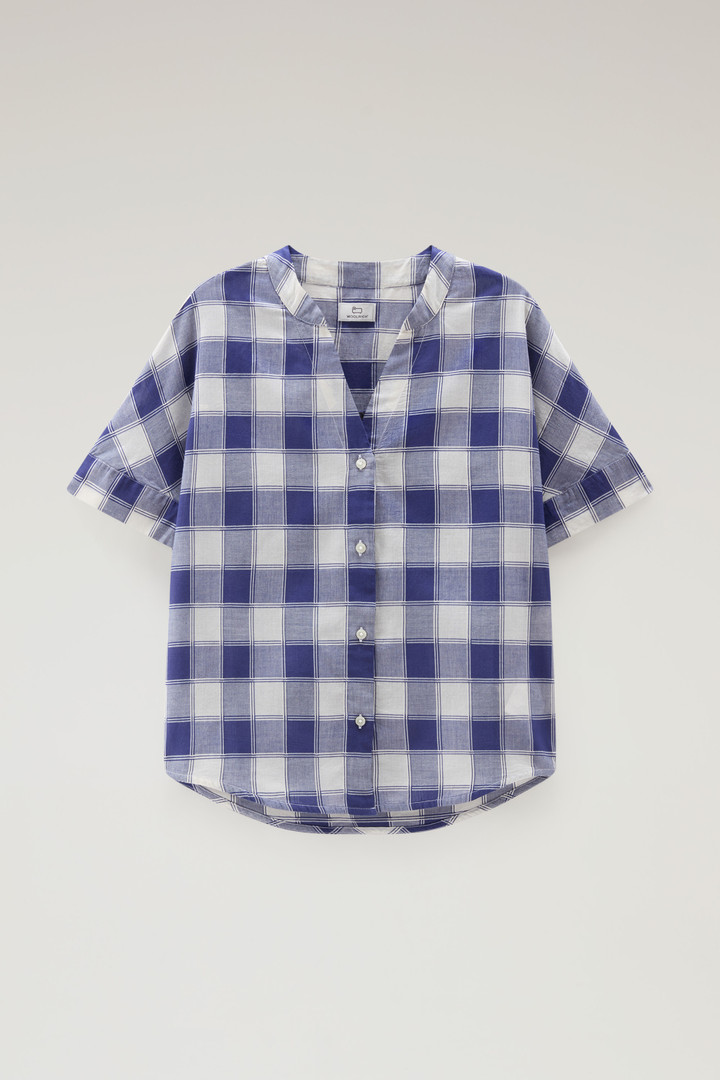 Pure Cotton Voile Checked Shirt Blue photo 5 | Woolrich