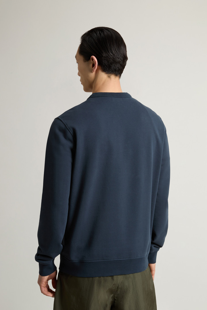 Crewneck Sweatshirt in Pure Cotton with Print Blue photo 3 | Woolrich