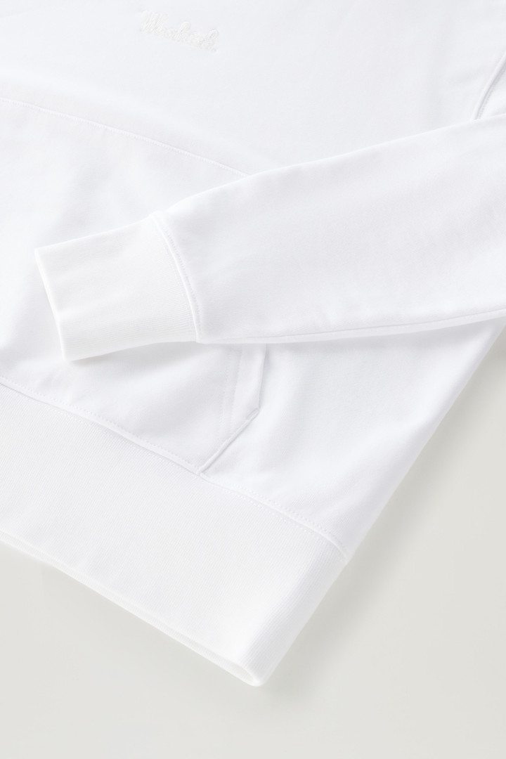 Kapuzenpullover aus reiner Baumwolle mit aufgesticktem Logo Weiß photo 8 | Woolrich