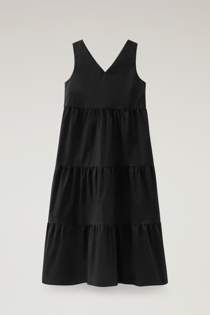 Langes Kleid aus reinem Baumwollpopeline Schwarz photo 5 | Woolrich