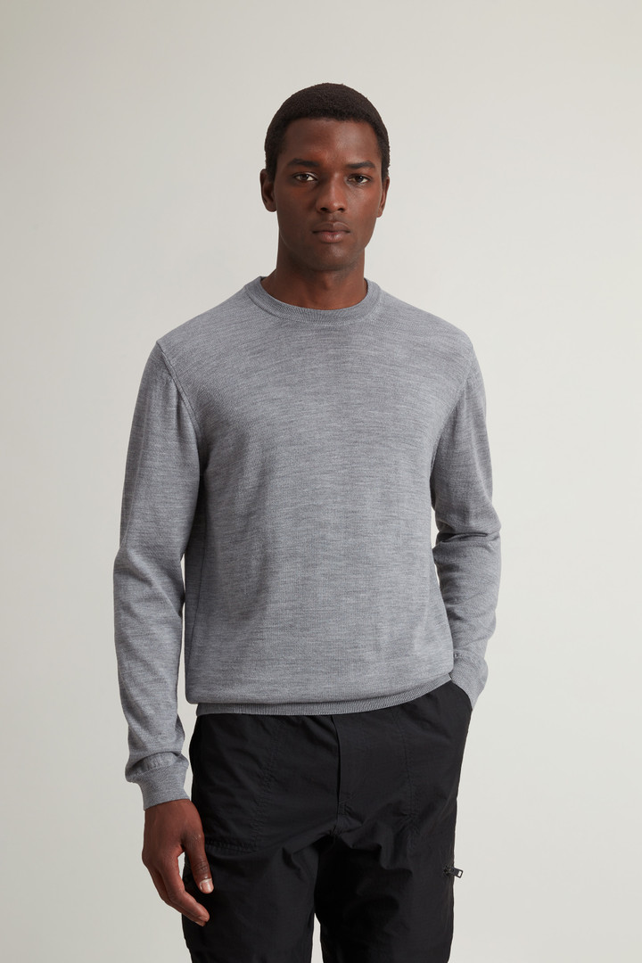 Crewneck Sweater in Pure Merino Virgin Wool Gray photo 1 | Woolrich