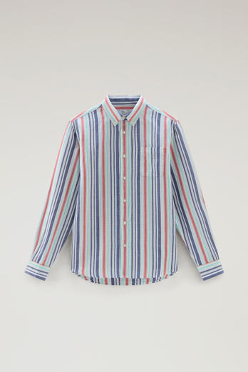 Striped Shirt in Cotton-Linen Blend Red | Woolrich