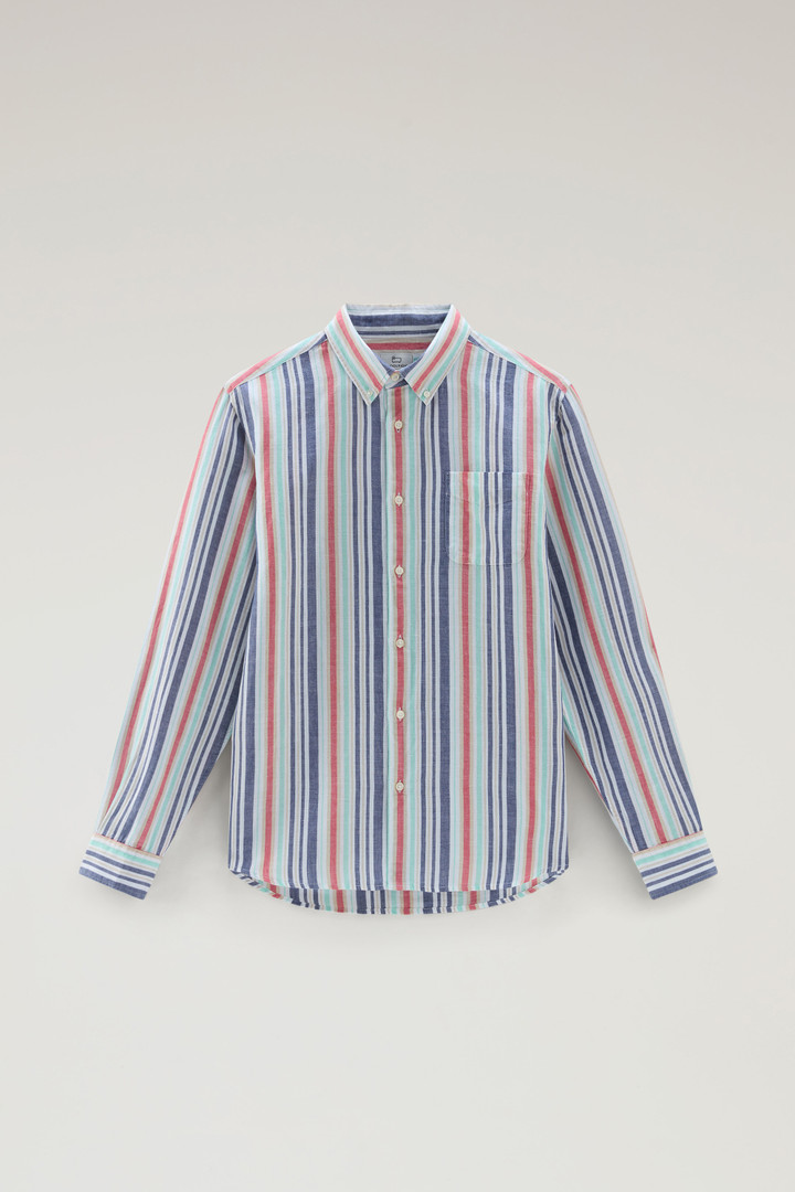 Striped Shirt in Cotton-Linen Blend Red photo 5 | Woolrich