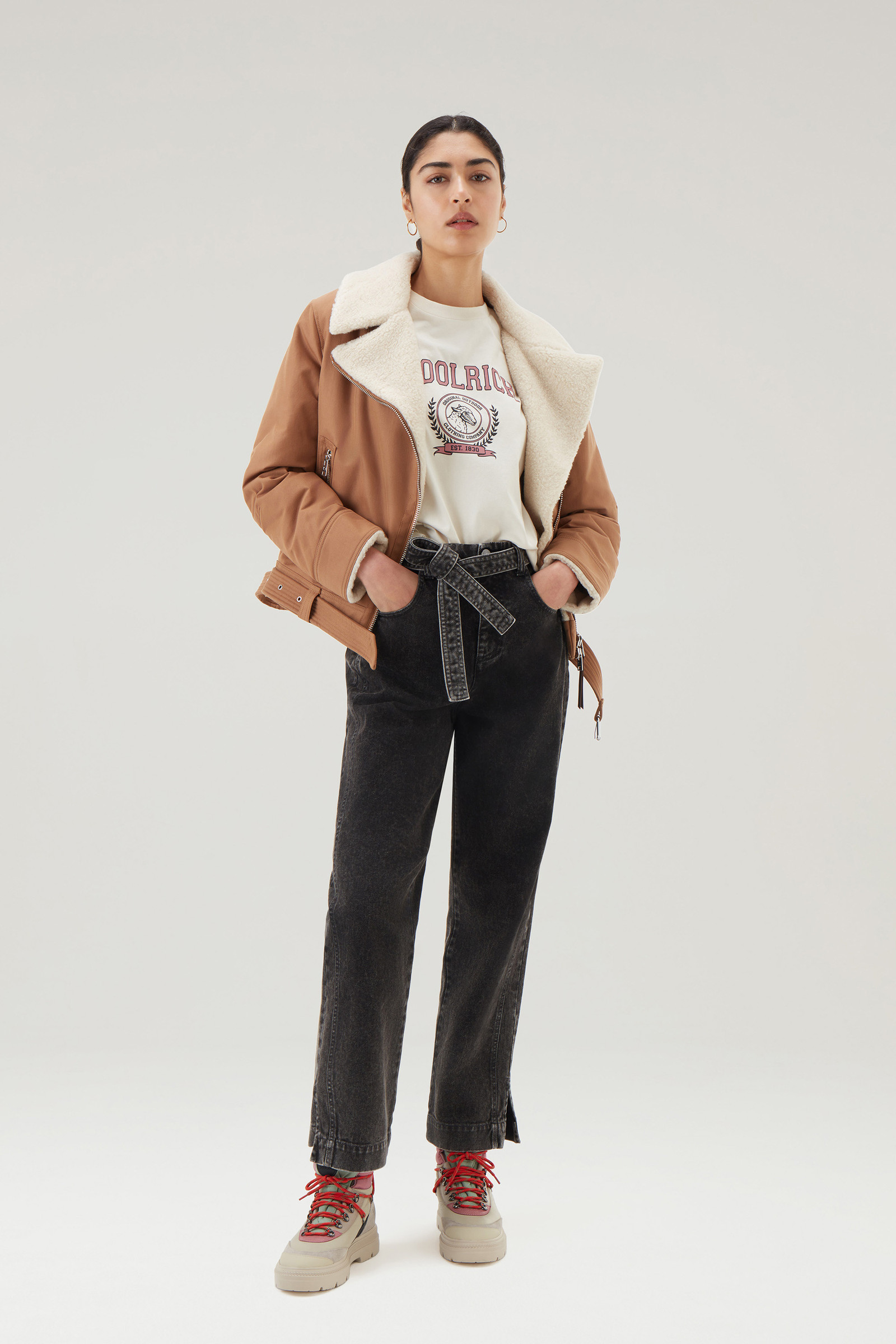 Ivy Crewneck T-Shirt in Pure Cotton White photo 2 | Woolrich