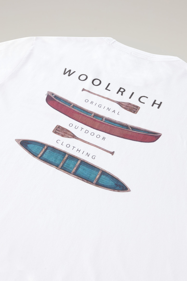 Lakeside T-shirt in Pure Cotton Jersey with Back Print White photo 3 | Woolrich