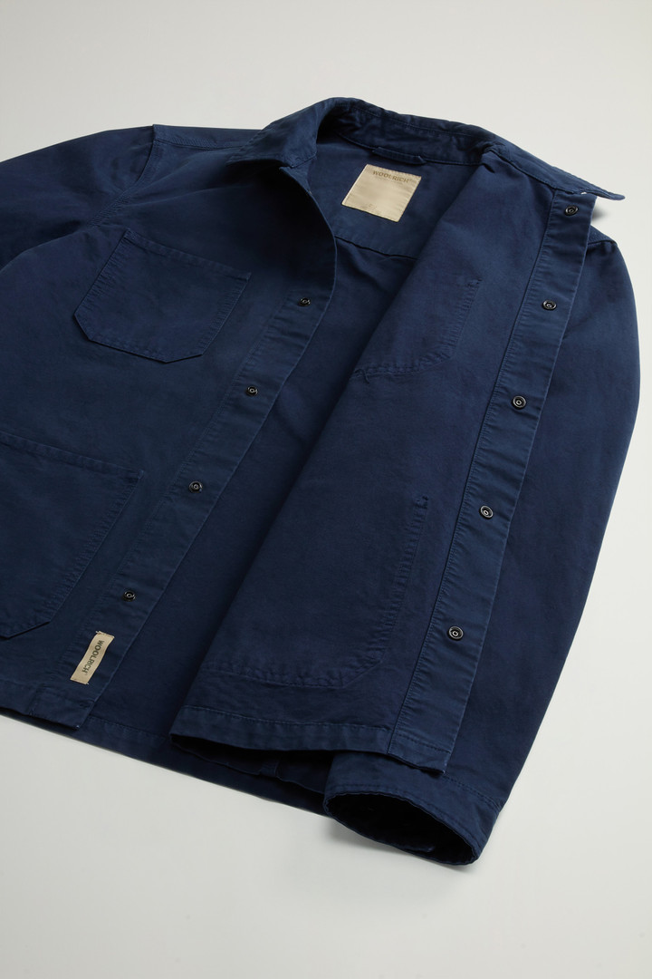 Garment-Dyed Pure Cotton Canvas Overshirt Blue photo 9 | Woolrich