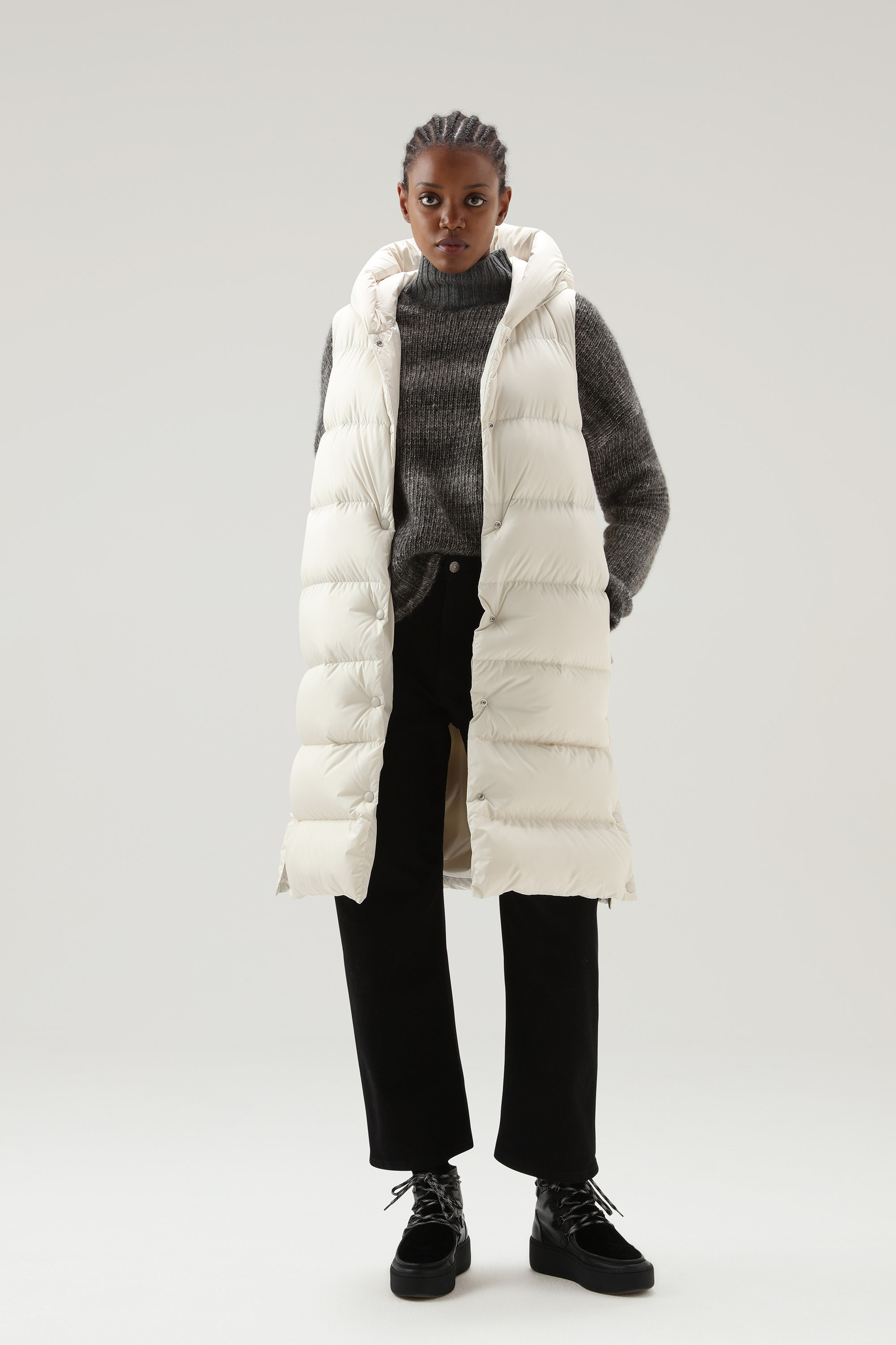 Ellis Long Microfiber Vest Beige photo 2 | Woolrich