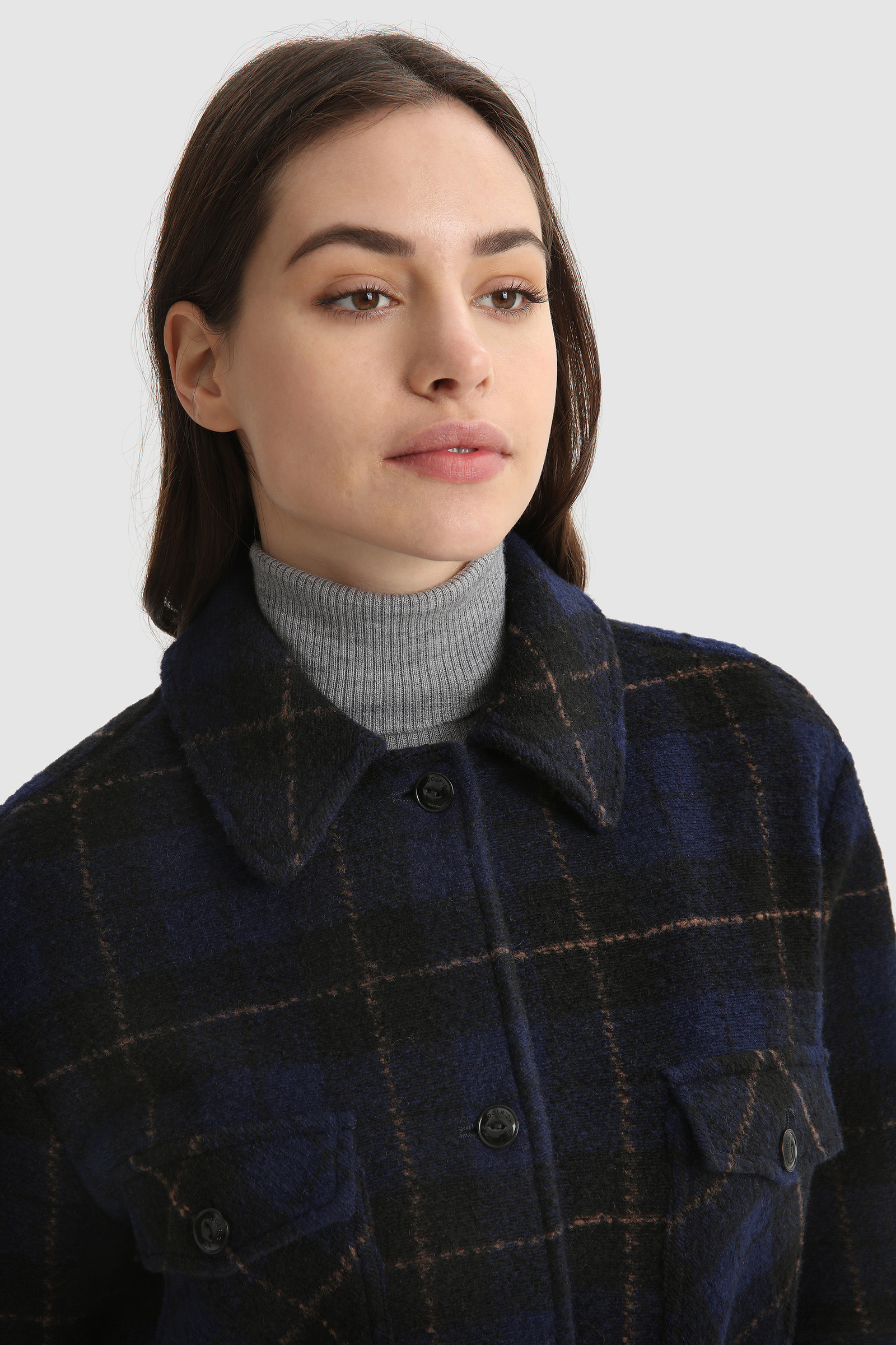 Gentry Long Overshirt with Belt Blue photo 5 | Woolrich