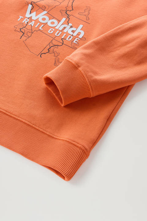 Sweat-shirt à col rond pour garçon en pur coton avec impression Orange photo 2 | Woolrich