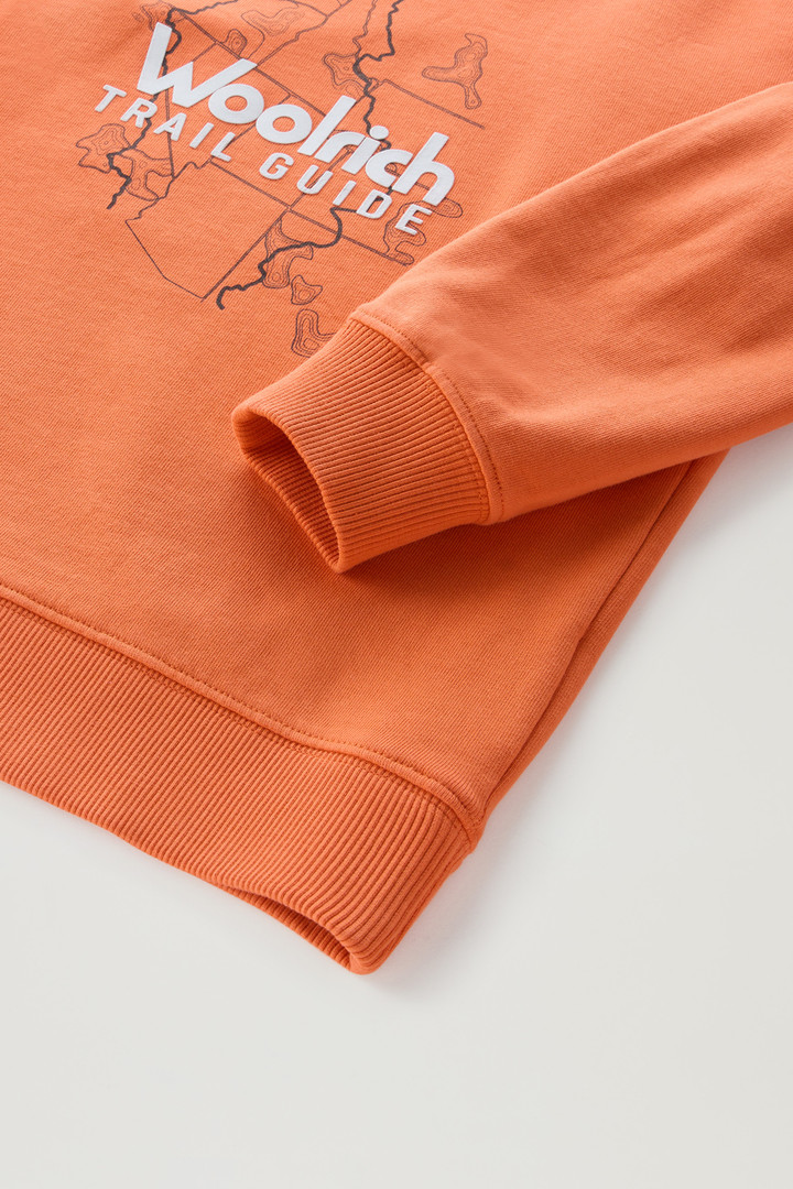 Sweat-shirt à col rond pour garçon en pur coton avec impression Orange photo 4 | Woolrich