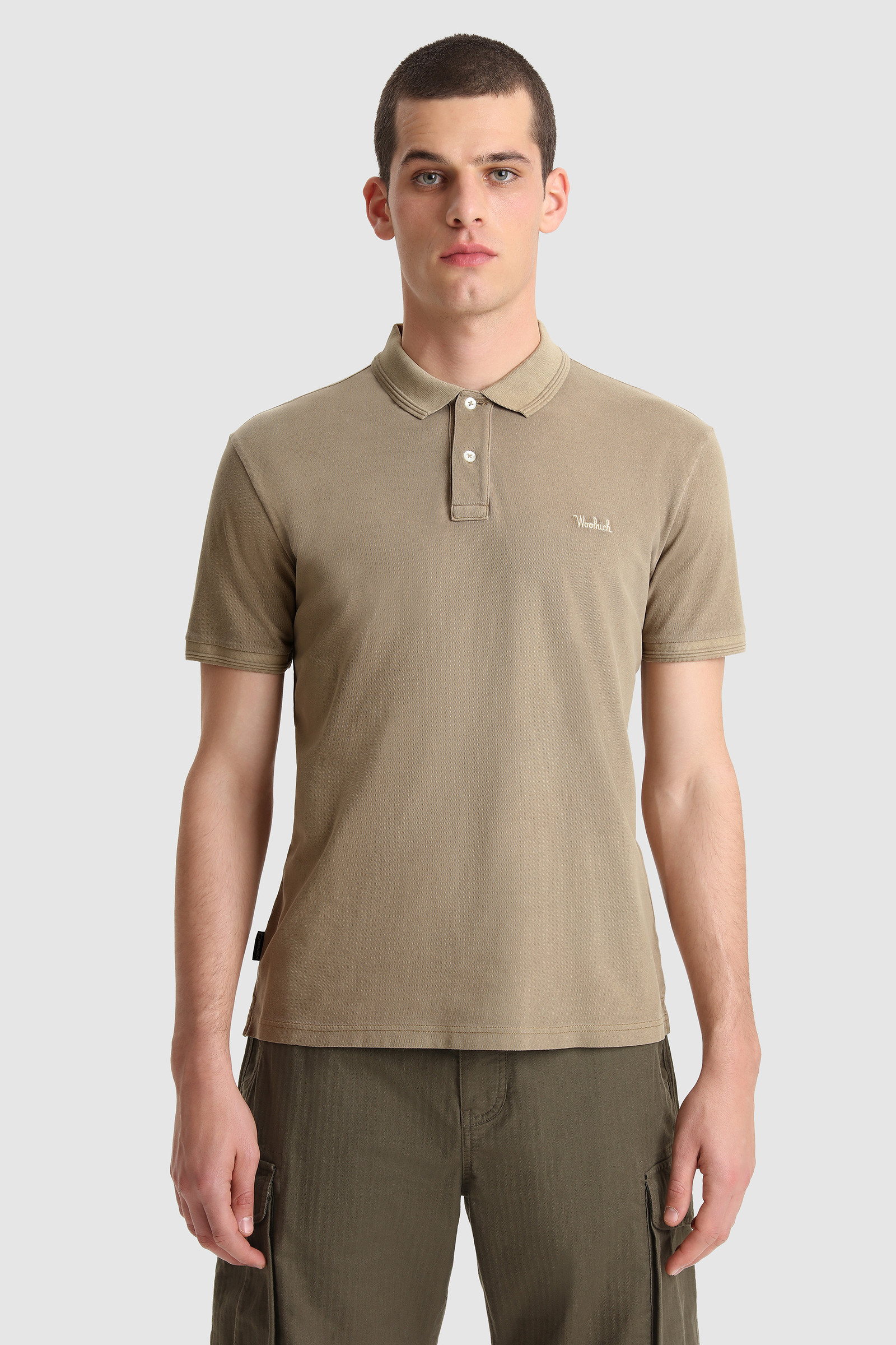 Polo Mackinack en piqué de coton teint en pièce beige | Woolrich