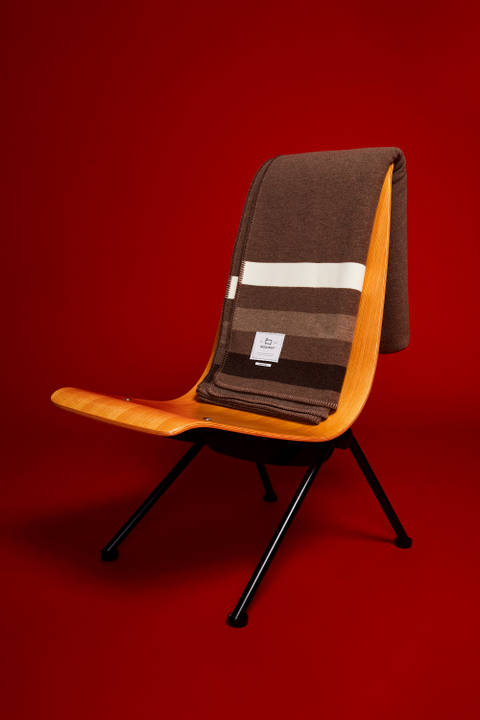 Striped Wool Blend Blanket Brown | Woolrich