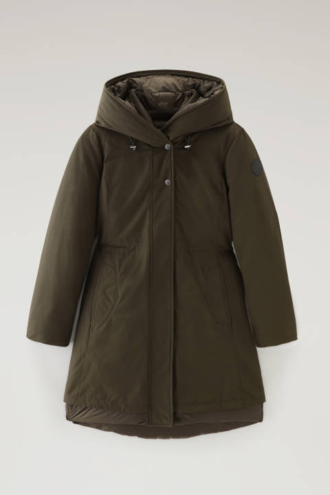 Weoka Parka in Soft Ottoman Fabric Green | Woolrich